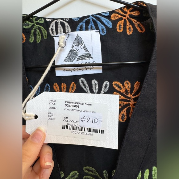 Pearl and Caviar Black Embroidered Shirt - Picture 4 of 12